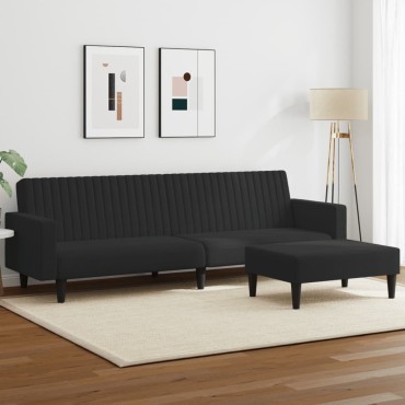 vidaXL Σετ Σαλονιού 2 τεμ. Μαύρο Βελούδινο 220x84,5x69cm  Διθέσιος