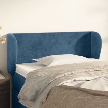 vidaXL Κεφαλάρι με Πτερύγια Σκούρο Μπλε 103x23x78/88cm Βελούδινο 1 τεμ.
