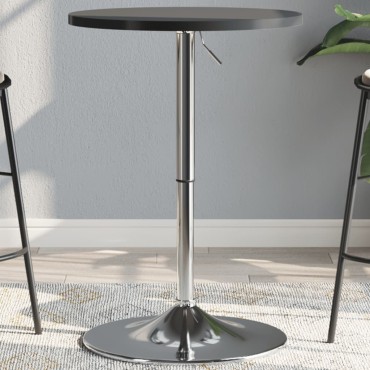 vidaXL Τραπέζι Μπαρ Μαύρο 50x50x90cm Επ. Ξύλο / Επιχρωμιωμένο Ατσάλι 1 τεμ.