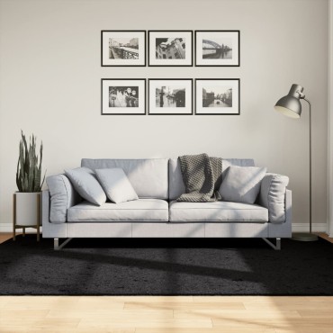 vidaXL Χαλί OVIEDO με Κοντό Πέλος Μαύρο 160x230cm