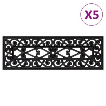 vidaXL Πατάκια Σκάλας 5 τεμ. 25 x 75 εκ. από Καουτσούκ