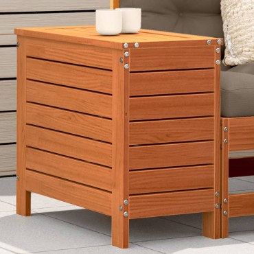 vidaXL Υποπόδιο Κήπου Καφέ Κεριού 62x31,5x52cm Μασίφ Ξύλο Πεύκου 1 τεμ. Γωνιακός