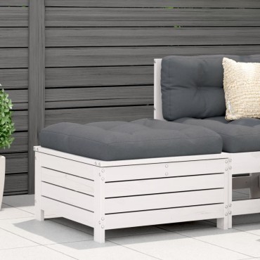 vidaXL Υποπόδιο Κήπου Λευκό 62x63,5x32cm από Μασίφ Ξύλο Πεύκου 1 τεμ. Γωνιακός