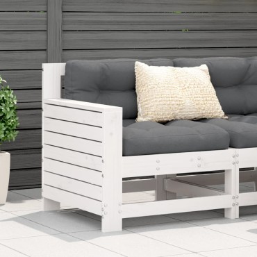 vidaXL Καναπές Κήπου με Μπράτσα Λευκό 69x62x70,5cm Μασίφ Ξύλο Πεύκου