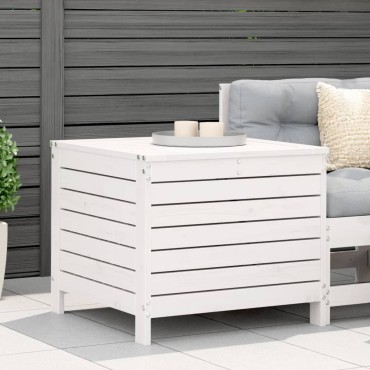 vidaXL Υποπόδιο Κήπου Λευκό 62x63,5x53,5cm από Μασίφ Ξύλο Πεύκου 1 τεμ. Γωνιακός