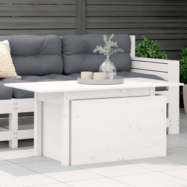 vidaXL Τραπέζι Κήπου Λευκό 100x50x75cm από Μασίφ Ξύλο Πεύκου