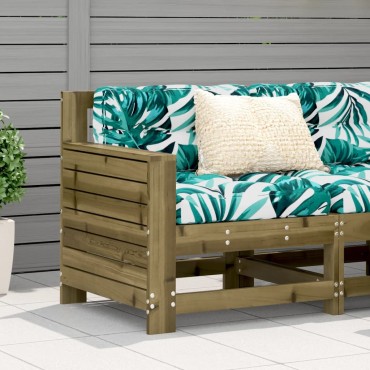 vidaXL Καναπές Κήπου με Μπράτσα 69x62x70,5cm Εμποτισμένο Ξύλο Πεύκου