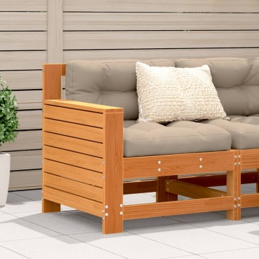 vidaXL Καναπές Κήπου με Μπράτσα Καφέ 69x62x70,5cm Μασίφ Ξύλο Πεύκου