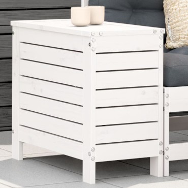 vidaXL Υποπόδιο Κήπου Λευκό 62x31,5x52cm από Μασίφ Ξύλο Πεύκου 1 τεμ. Γωνιακός