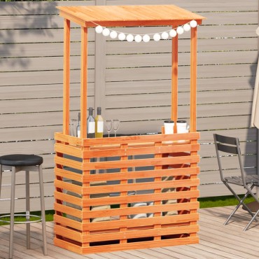 vidaXL Τραπέζι Μπαρ Κήπου με Οροφή Καφέ 112,5x57x195,5cm Μασίφ Πεύκο 1 τεμ.