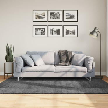 vidaXL Χαλί OVIEDO με Κοντό Πέλος Ανθρακί 140x200cm