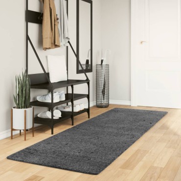 vidaXL Χαλί OVIEDO με Κοντό Πέλος Ανθρακί 80x250cm