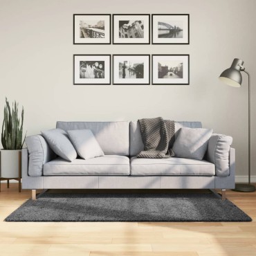 vidaXL Χαλί OVIEDO με Κοντό Πέλος Ανθρακί 80x150cm