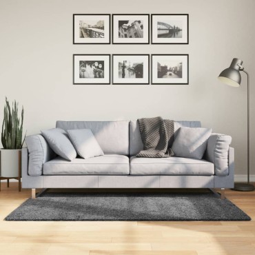 vidaXL Χαλί OVIEDO με Κοντό Πέλος Ανθρακί 120x170cm