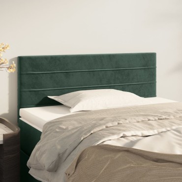 vidaXL Κεφαλάρι Κρεβατιού Σκούρο Πράσινο 100x5x78/88cm Βελούδινο 1 τεμ.