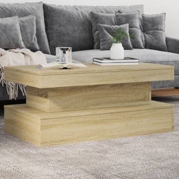 vidaXL Τραπεζάκι Σαλονιού με LED Sonoma Δρυς 90x50x40cm 1 τεμ.