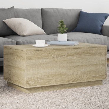 vidaXL Τραπεζάκι Σαλονιού με LED Sonoma Δρυς 90x50x40cm 1 τεμ.