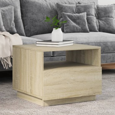 vidaXL Τραπεζάκι Σαλονιού με Φώτα LED Sonoma Δρυς 50x49x40cm 1 τεμ.