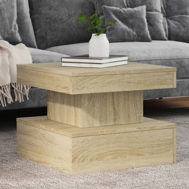 vidaXL Τραπεζάκι Σαλονιού με LED Sonoma Δρυς 50x50x40cm 1 τεμ.
