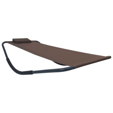 vidaXL Ξαπλώστρα - Κρεβάτι Κήπου Καφέ 200x90cm από Ατσάλι