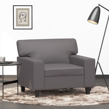 vidaXL Πολυθρόνα Γκρι Συνθετικό δέρμα 94x77x80cm 1 τεμ. Γωνιακός