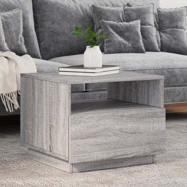 vidaXL Τραπεζάκι Σαλονιού με Φώτα LED Γκρι Sonoma 50x49x40cm 1 τεμ.