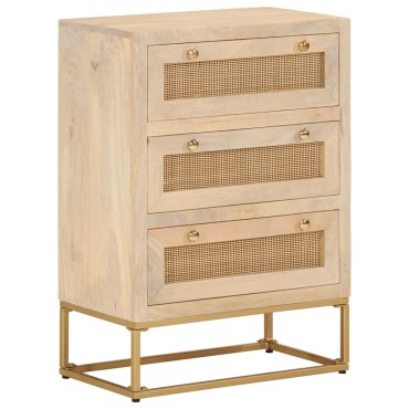 vidaXL Συρταριέρα 55x30x76cm από Μασίφ Ξύλο Μάνγκο & Σίδηρο 1 τεμ.