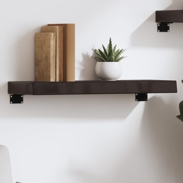 vidaXL Ράφι Τοίχου Σκούρο Καφέ 60x20x6cm Επεξεργ. Μασίφ Ξύλο Δρυός 1 τεμ.