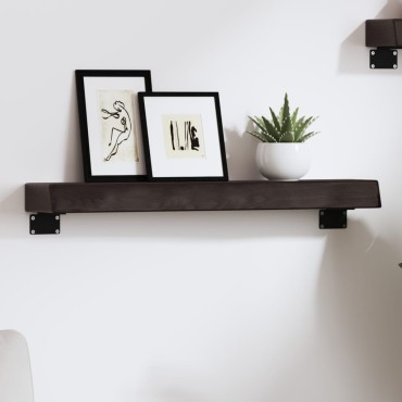 vidaXL Ράφι Τοίχου Σκούρο Καφέ 60x10x6cm Επεξεργ. Μασίφ Ξύλο Δρυός 1 τεμ.