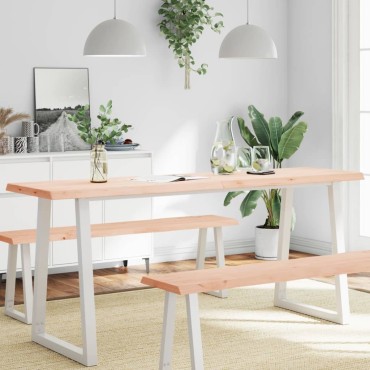 vidaXL Επιφάνεια Τραπεζιού 180x40x(2-6)cm Ακατέργαστο Μασίφ Ξύλο 1 τεμ.