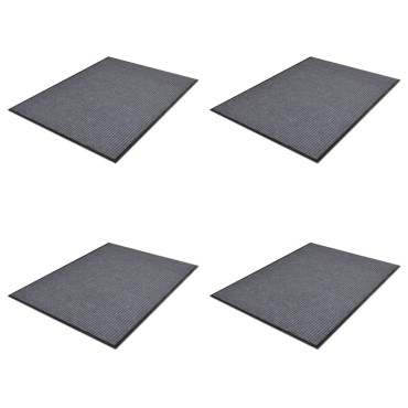 vidaXL Χαλάκια Πόρτας 4 Τεμ. Γκρι 90x60 εκ. από PVC