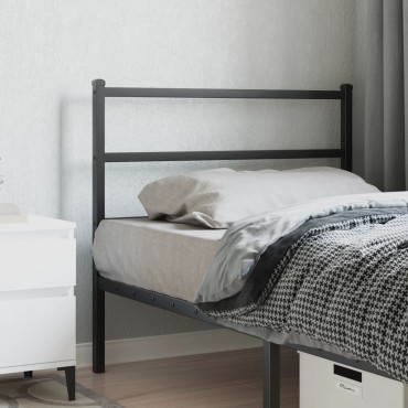 vidaXL Κεφαλάρι Μαύρο Μεταλλικό 105x3x90cm 1 τεμ.