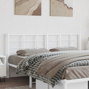 vidaXL Κεφαλάρι Λευκό Μεταλλικό 198x3x90cm 1 τεμ.