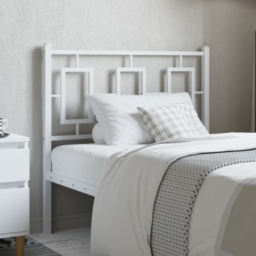 vidaXL Κεφαλάρι Λευκό Μεταλλικό 95x3x91cm 1 τεμ.