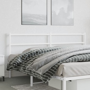 vidaXL Κεφαλάρι Λευκό Μεταλλικό 198x3x90cm 1 τεμ.
