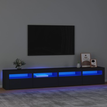 vidaXL Έπιπλο Τηλεόρασης με LED Μαύρο 240x35x40cm
