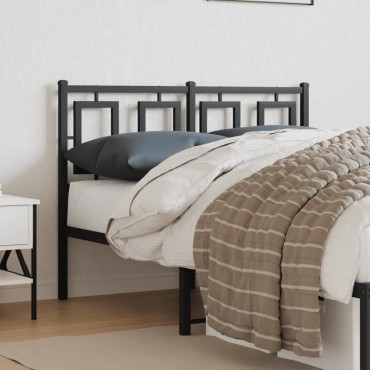 vidaXL Κεφαλάρι Μαύρο Μεταλλικό 125x3x91cm 1 τεμ.