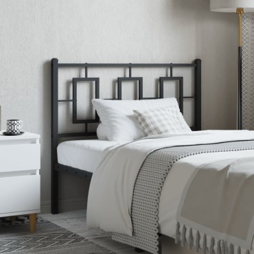 vidaXL Κεφαλάρι Μαύρο Μεταλλικό 105x3x91cm 1 τεμ.