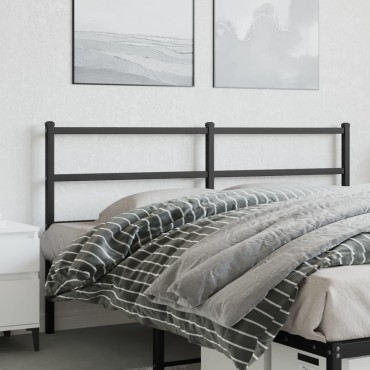 vidaXL Κεφαλάρι Μαύρο Μεταλλικό 166x3x90cm 1 τεμ.