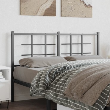 vidaXL Κεφαλάρι Μαύρο Μεταλλικό 142x3x90cm 1 τεμ.