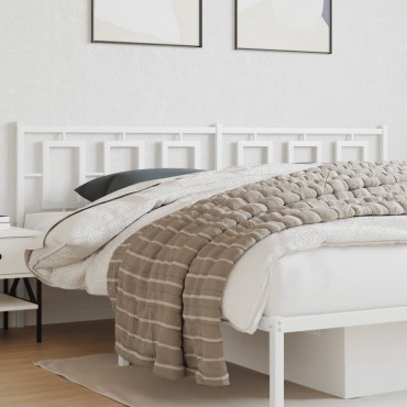vidaXL Κεφαλάρι Λευκό Μεταλλικό 206x3x91cm 1 τεμ.