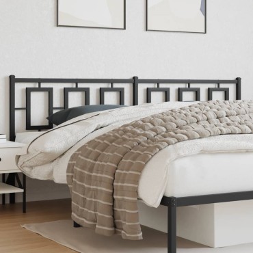 vidaXL Κεφαλάρι Μαύρο Μεταλλικό 206x3x91cm 1 τεμ.