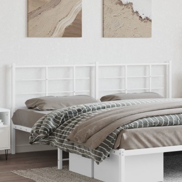 vidaXL Κεφαλάρι Λευκό Μεταλλικό 206x3x90cm 1 τεμ.