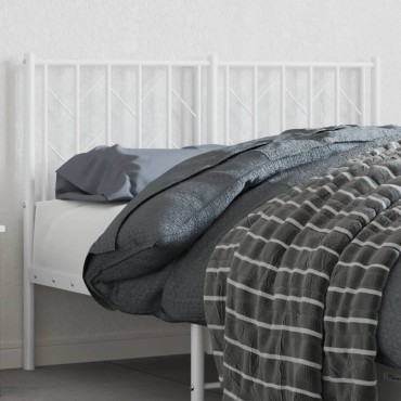 vidaXL Κεφαλάρι Λευκό Μεταλλικό 125x4x90cm 1 τεμ.