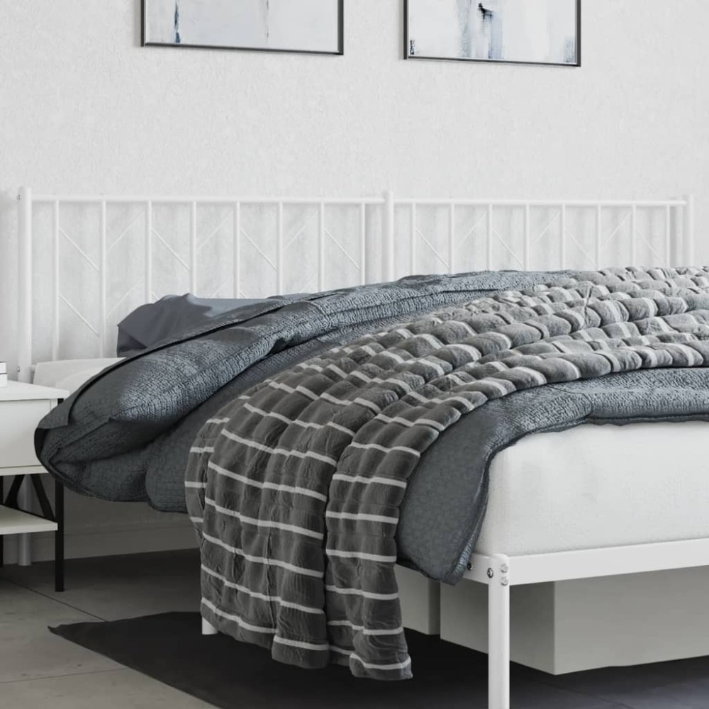 vidaXL Κεφαλάρι Λευκό Μεταλλικό 206x4x90cm 1 τεμ.