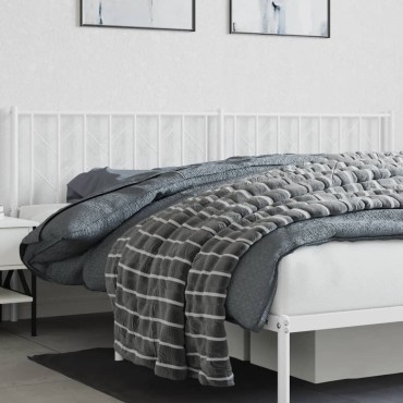 vidaXL Κεφαλάρι Λευκό Μεταλλικό 206x4x90cm 1 τεμ.