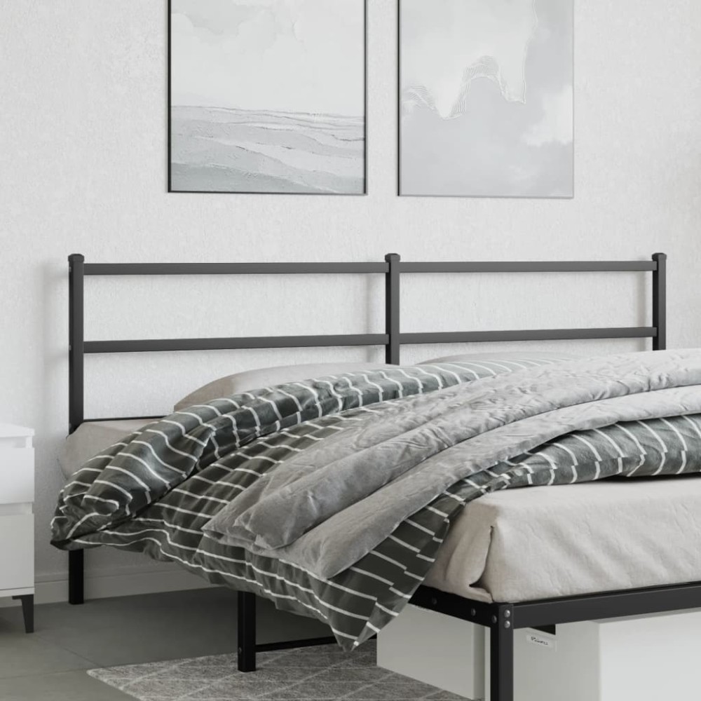 vidaXL Κεφαλάρι Μαύρο Μεταλλικό 187x3x90cm 1 τεμ.