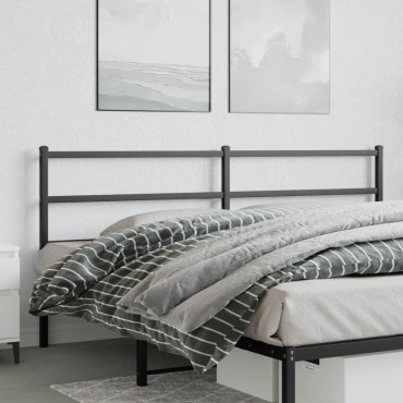 vidaXL Κεφαλάρι Μαύρο Μεταλλικό 187x3x90cm 1 τεμ.