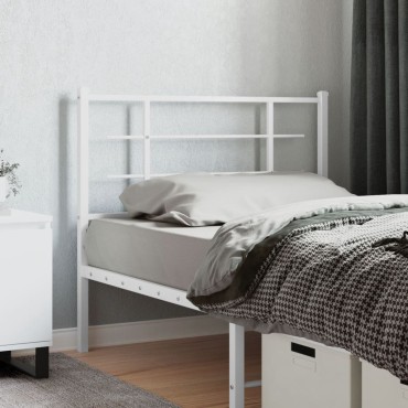 vidaXL Κεφαλάρι Λευκό Μεταλλικό 112x3x90cm 1 τεμ.