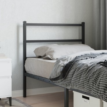 vidaXL Κεφαλάρι Μαύρο Μεταλλικό 95x3x90cm 1 τεμ.